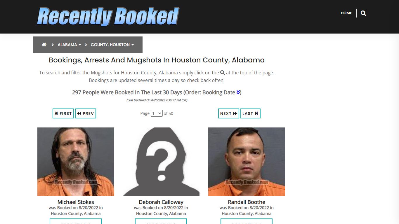 Bookings, Arrests and Mugshots in Houston County, Alabama